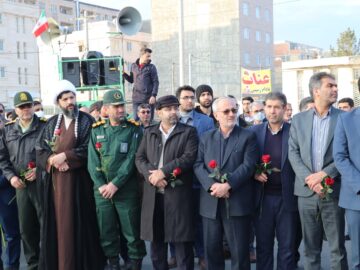 آیین استقبال از شهدای گمنام در شهرستان شیروان